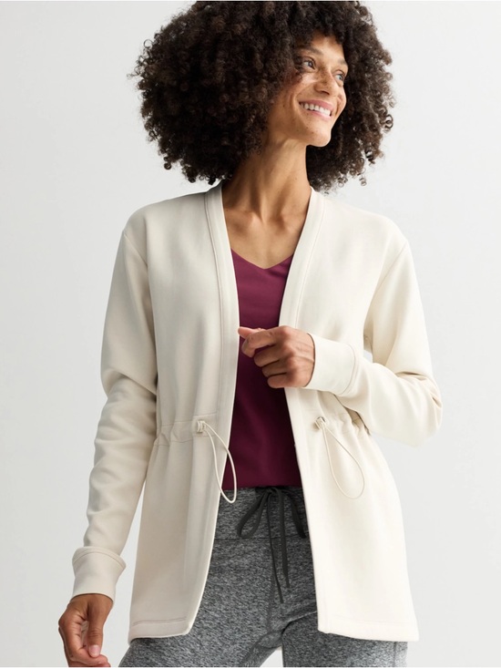 tek gear Sweaters - Tek Gear Ultracomfort Cream Cinch Waist Cardigan, Size 1X - EUC